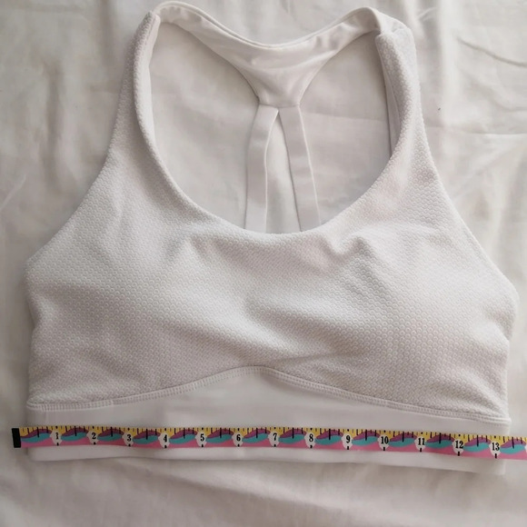 Zyia White Strappy Polka Adjustable Racerback Cut Out White Sports Bra Small - Picture 13 of 15